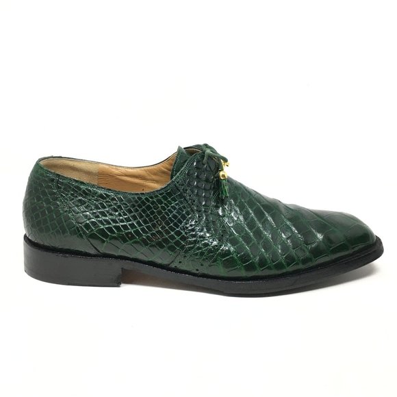 Mauri Oxfords Shoes Size 15 Green Full Alligator